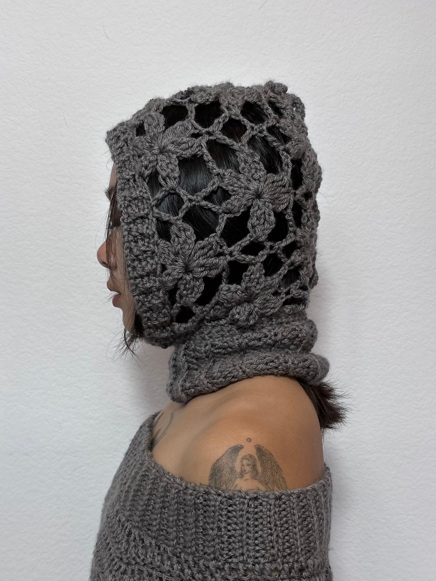 Handmade Flower Mesh Balaclava