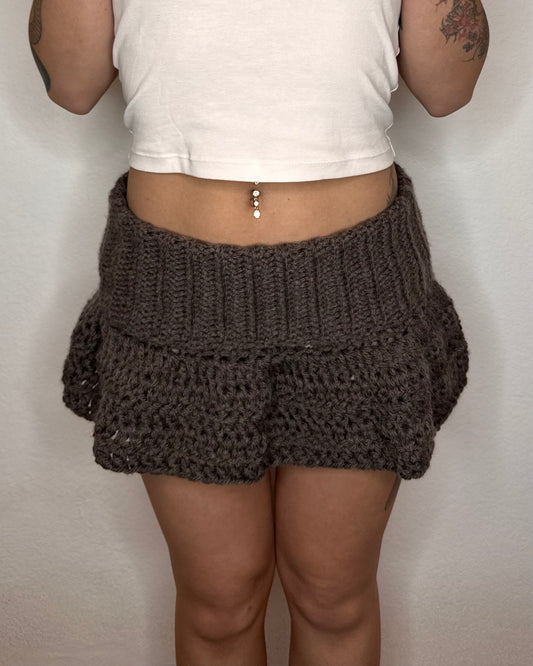 Wool Blend Mini Skirt