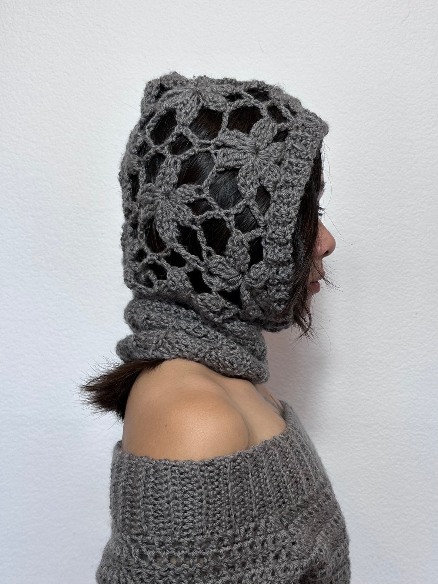 Handmade Flower Mesh Balaclava