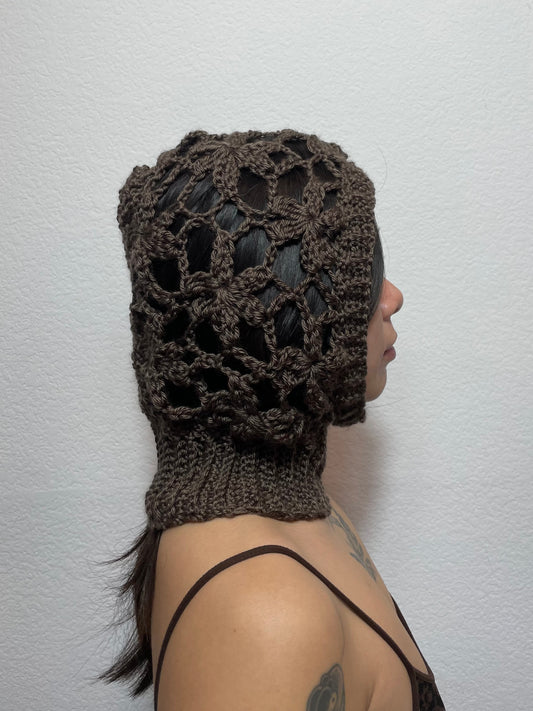 Handmade Flower Mesh Balaclava